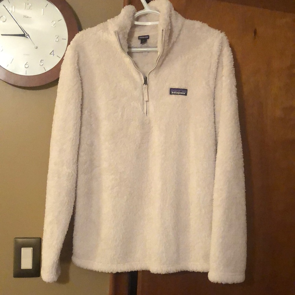 Patagonia Sherpa Cream 1/4 Zip Fleece Coat Jacket Size Large
